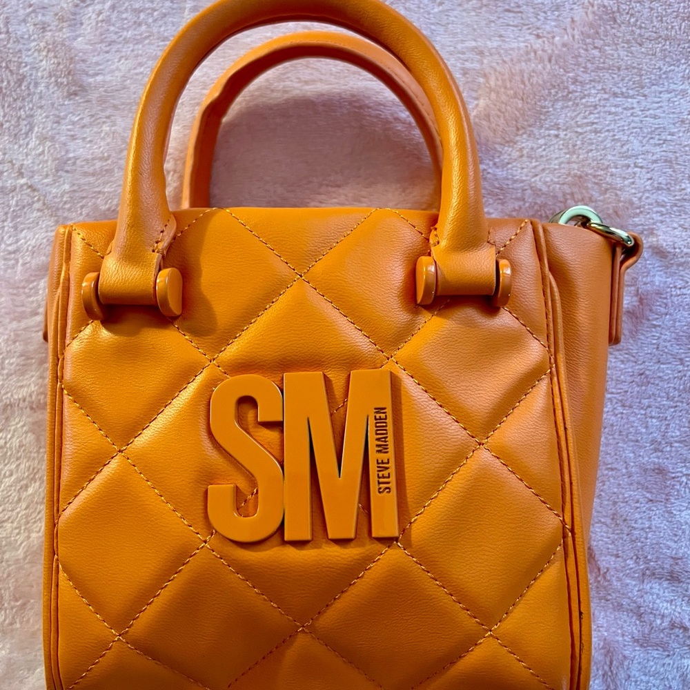 Steve Madden Bold Orange Quilted Mini Bag